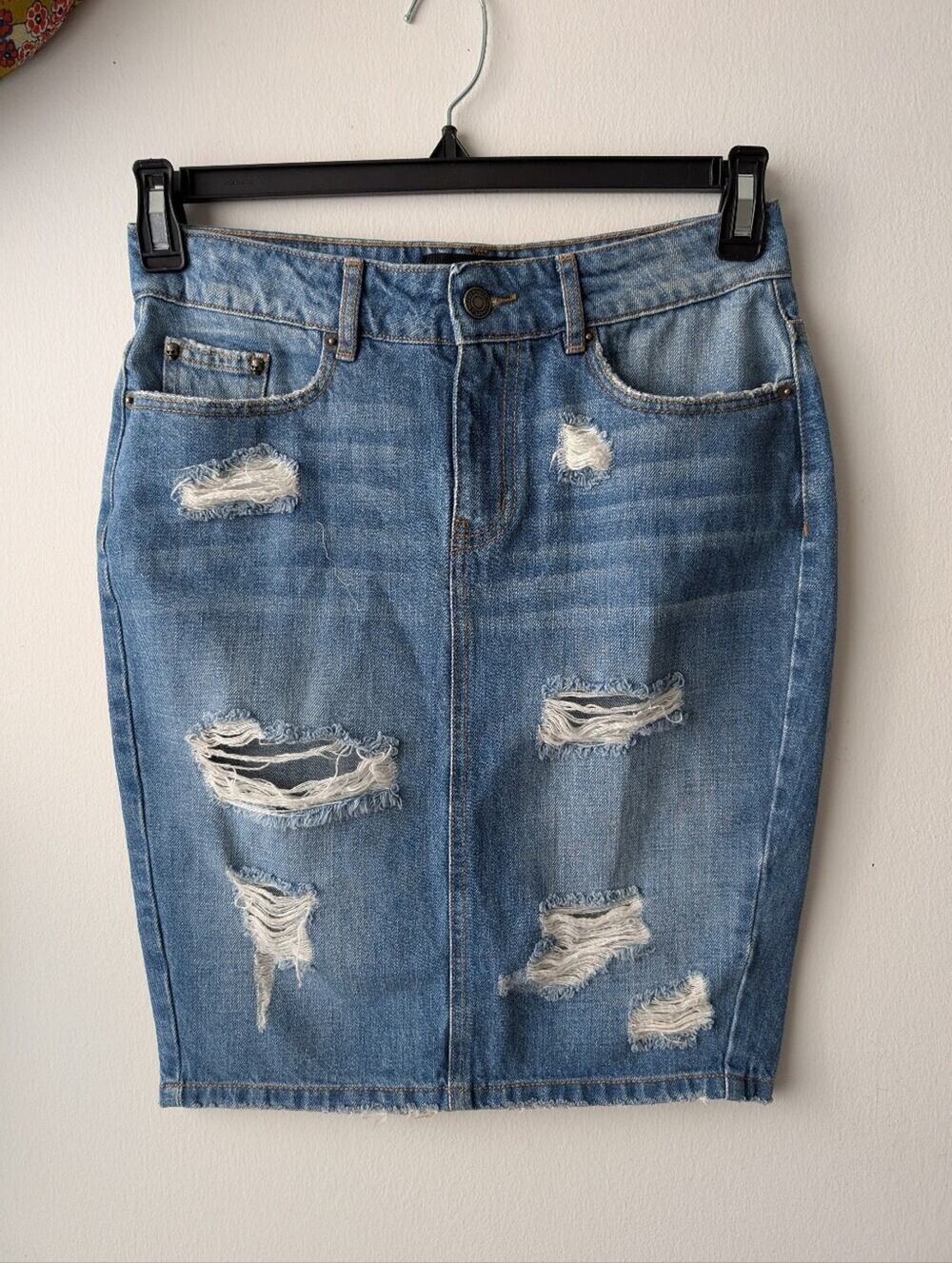 the kooples denim skirt